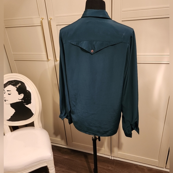 Vintage Green Blouse by Diana Charles - Picture 3 of 5
